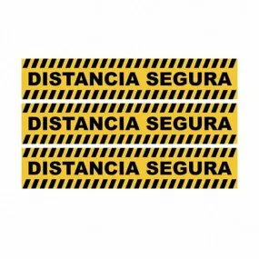 senaletica para pared vinil adhesivo distanciamiento de 40 x 7.5 centimetros