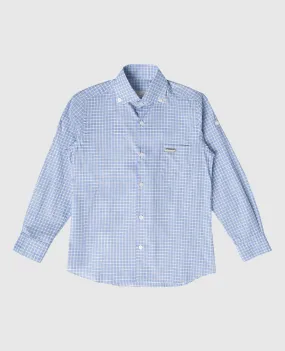 Stefano Ricci Children's blue checked shirt